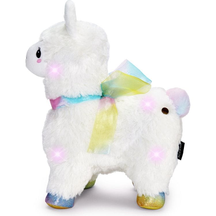 12" Glow Brights LED with Sound Alpaca Plush - Cream - Image 4