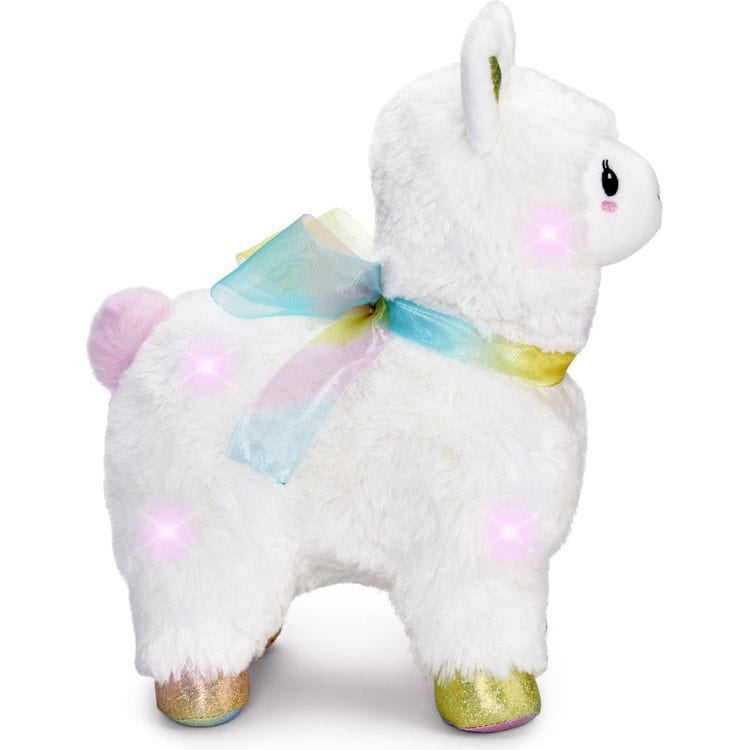 Alternative view of 12" Glow Brights LED with Sound Alpaca Plush - Cream