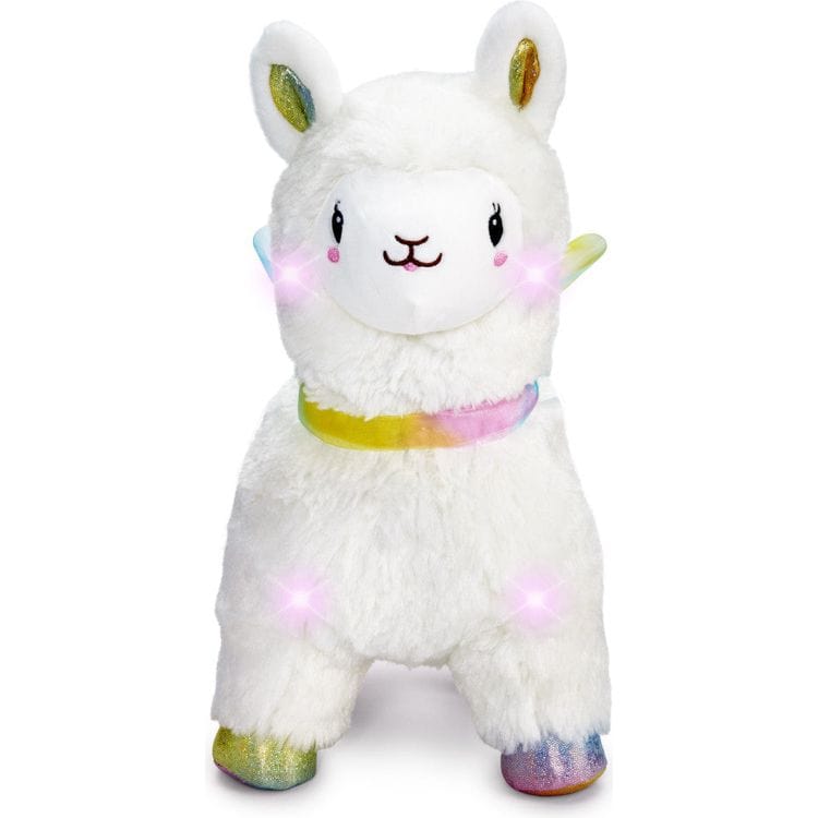12" Glow Brights LED with Sound Alpaca Plush - Cream - Image 3