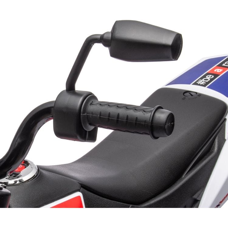 12V Aprilia Motorcycle 1 Seater Ride On for Kids - White - Image 5