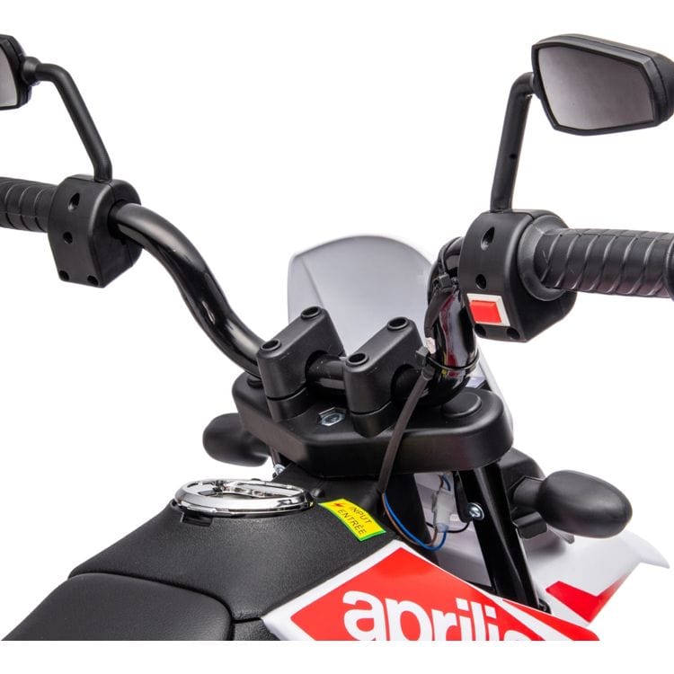 12V Aprilia Motorcycle 1 Seater Ride On for Kids - White - Image 7