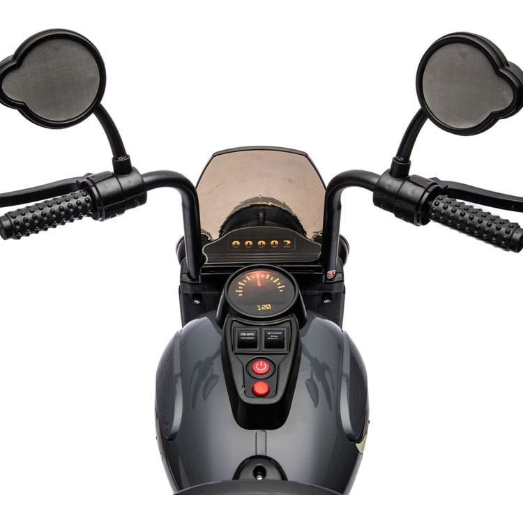 12V Kids Cruiser 1-Seater Motorcycle - Black - Image 7