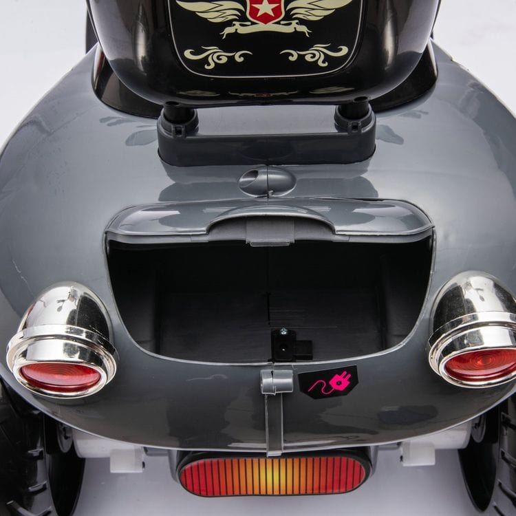 12V Kids Cruiser 1-Seater Motorcycle - Black - Image 10