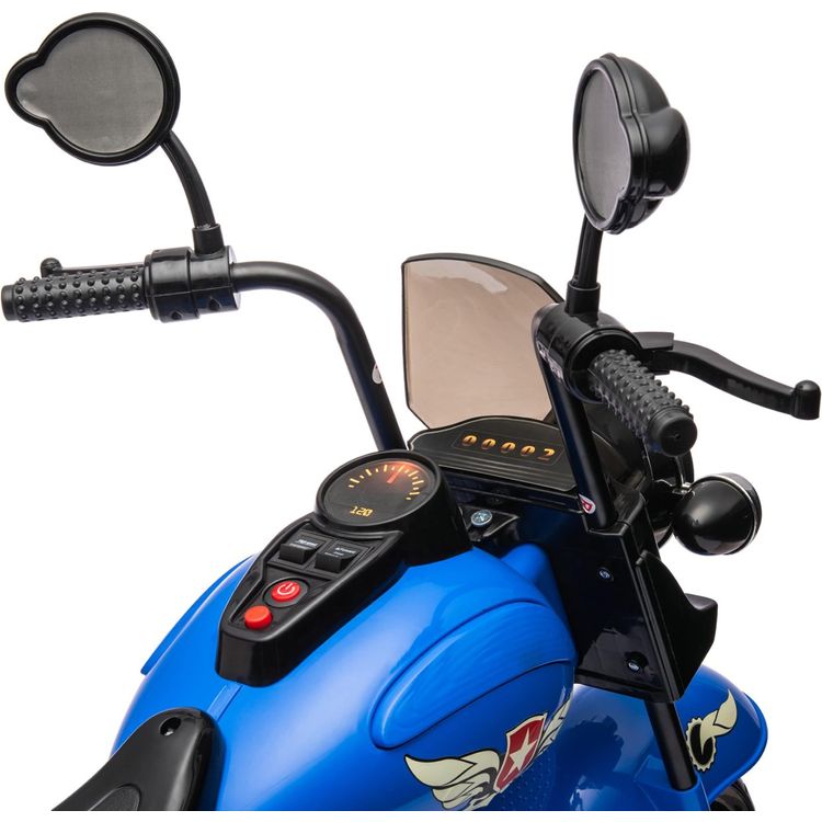 12V Kids Cruiser 1-Seater Motorcycle - Blue - Image 7