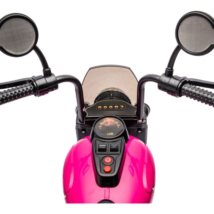 12V Kids Cruiser 1-Seater Motorcycle - Pink - Image 7