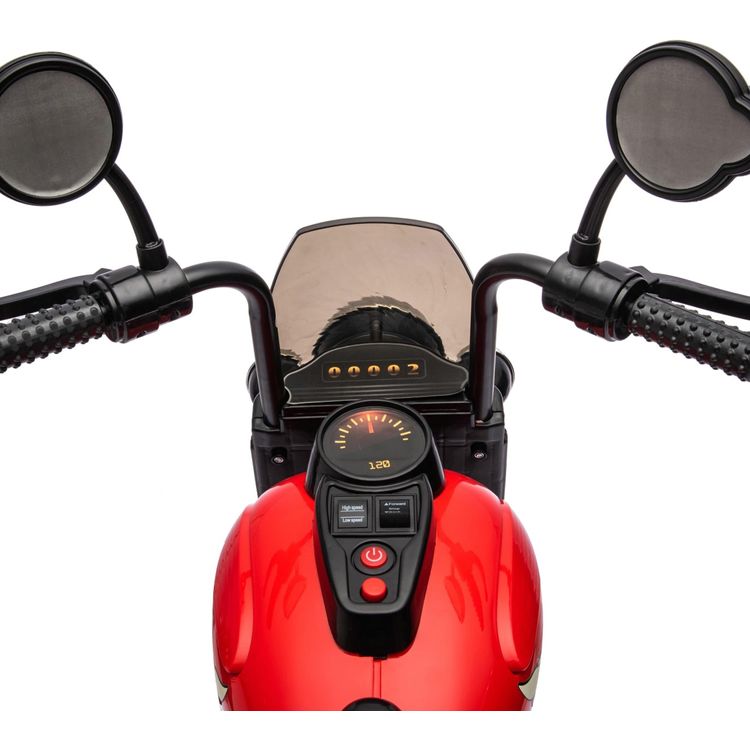 12V Kids Cruiser 1-Seater Motorcycle - Red - Image 7