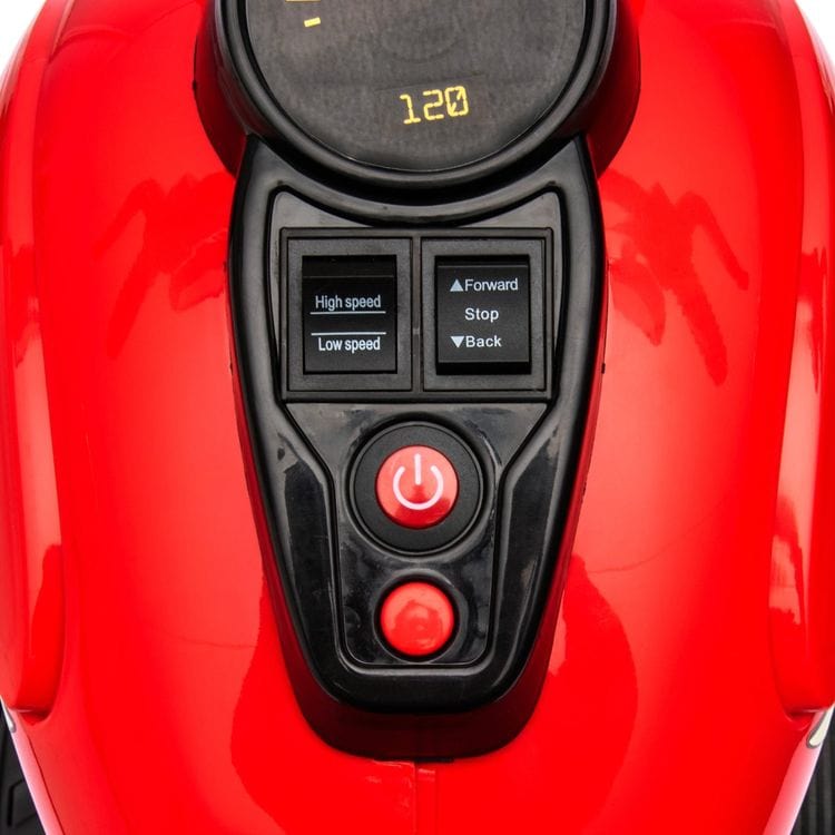 12V Kids Cruiser 1-Seater Motorcycle - Red - Image 9