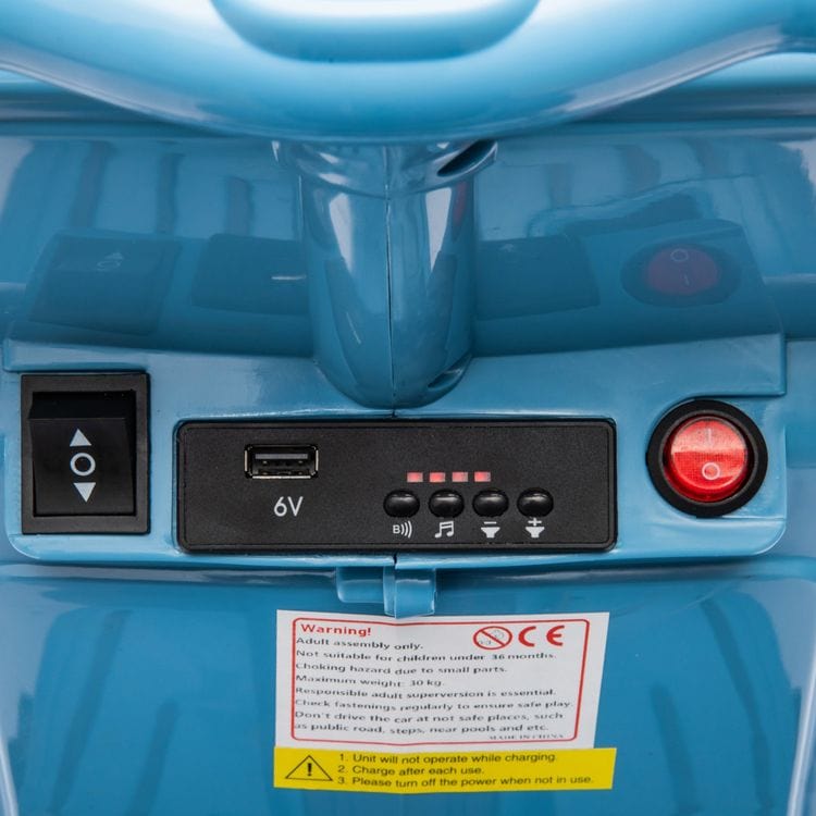 12V Vespa Electric Ride-On Scooter - Blue - Image 9