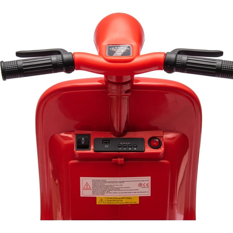 12V Vespa Electric Ride-On Scooter - Red - Image 7