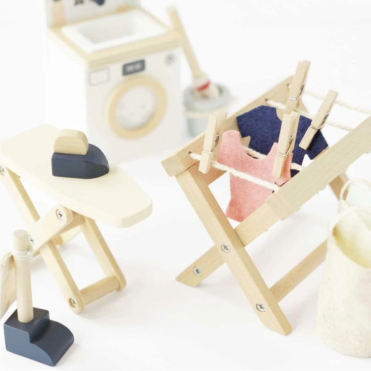 Alternative view of 16 Piece Wooden Dollhouse Laundry Room Set