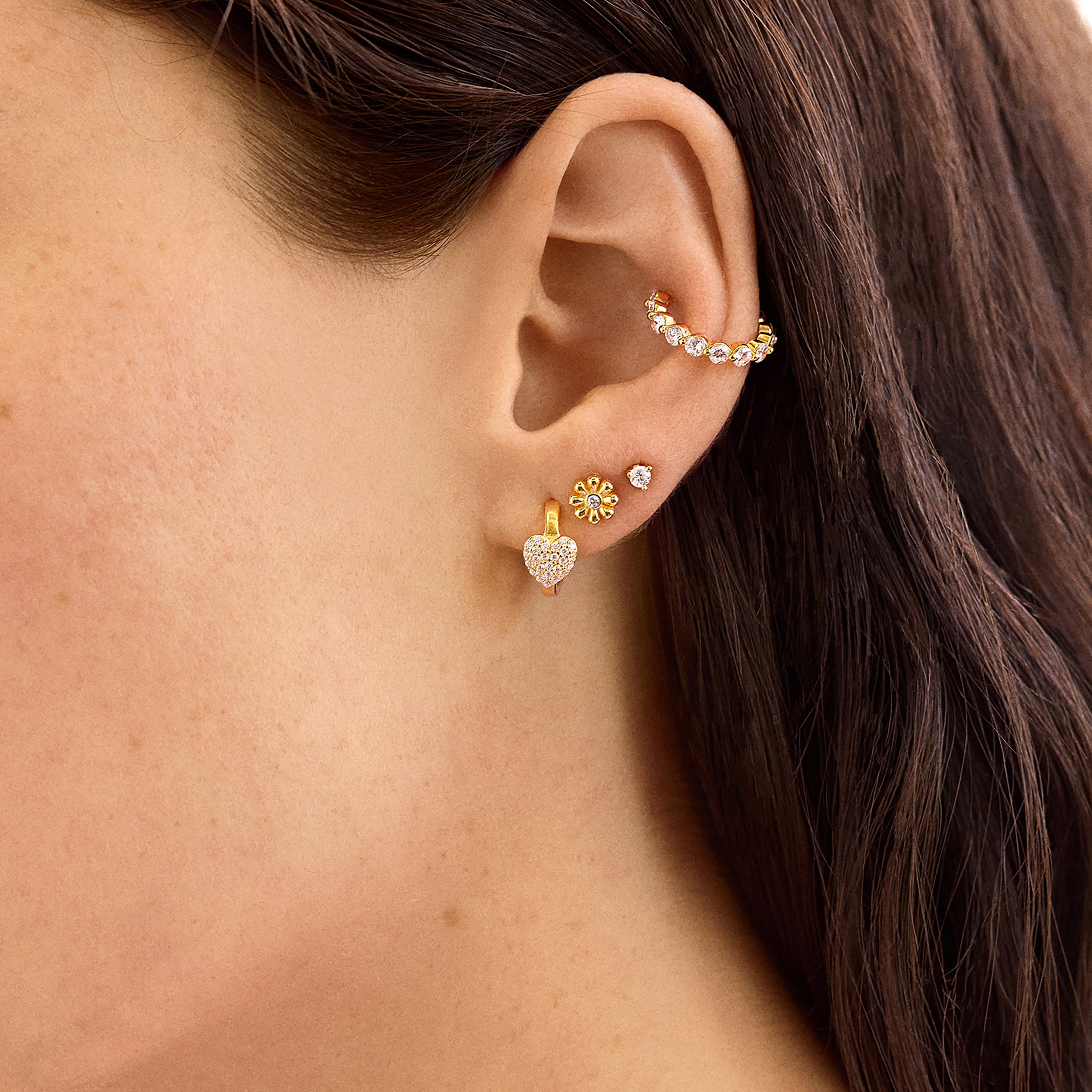 Alternative view of 18K Gold Just For Fun Flower Earrings