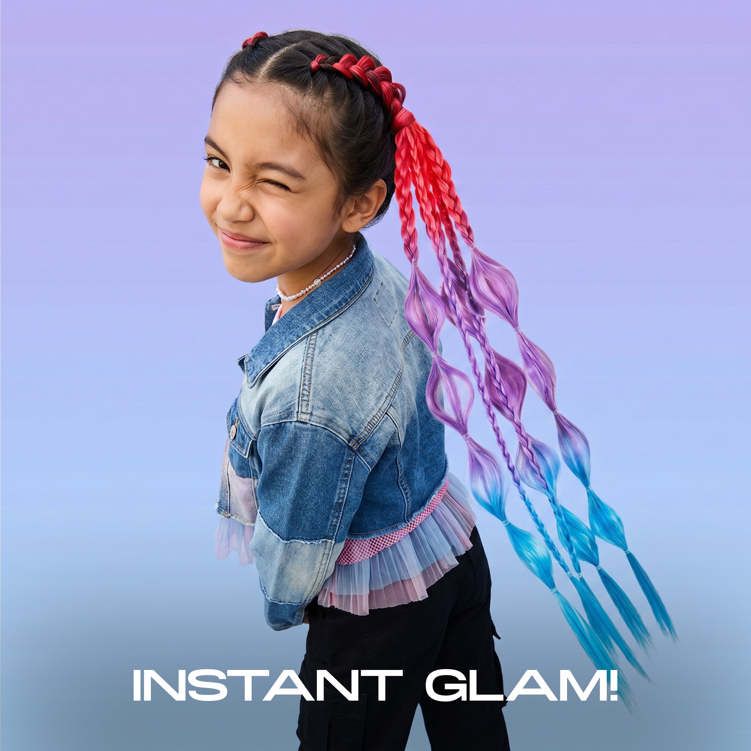 20" Wrap Ponytail Hair Extension – Candy Sky - Image 3