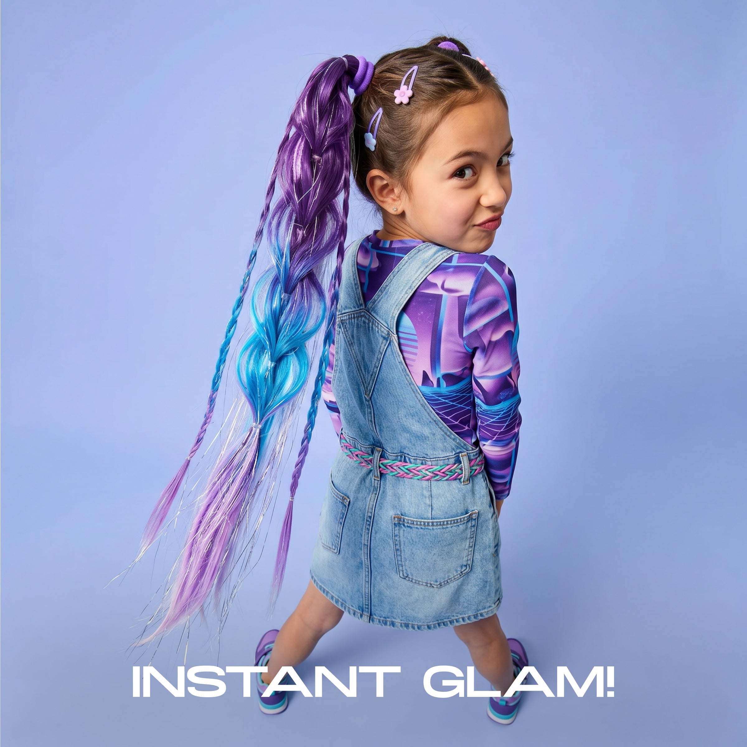 20" Wrap Ponytail Hair Extension – Lilac Pop - Image 3