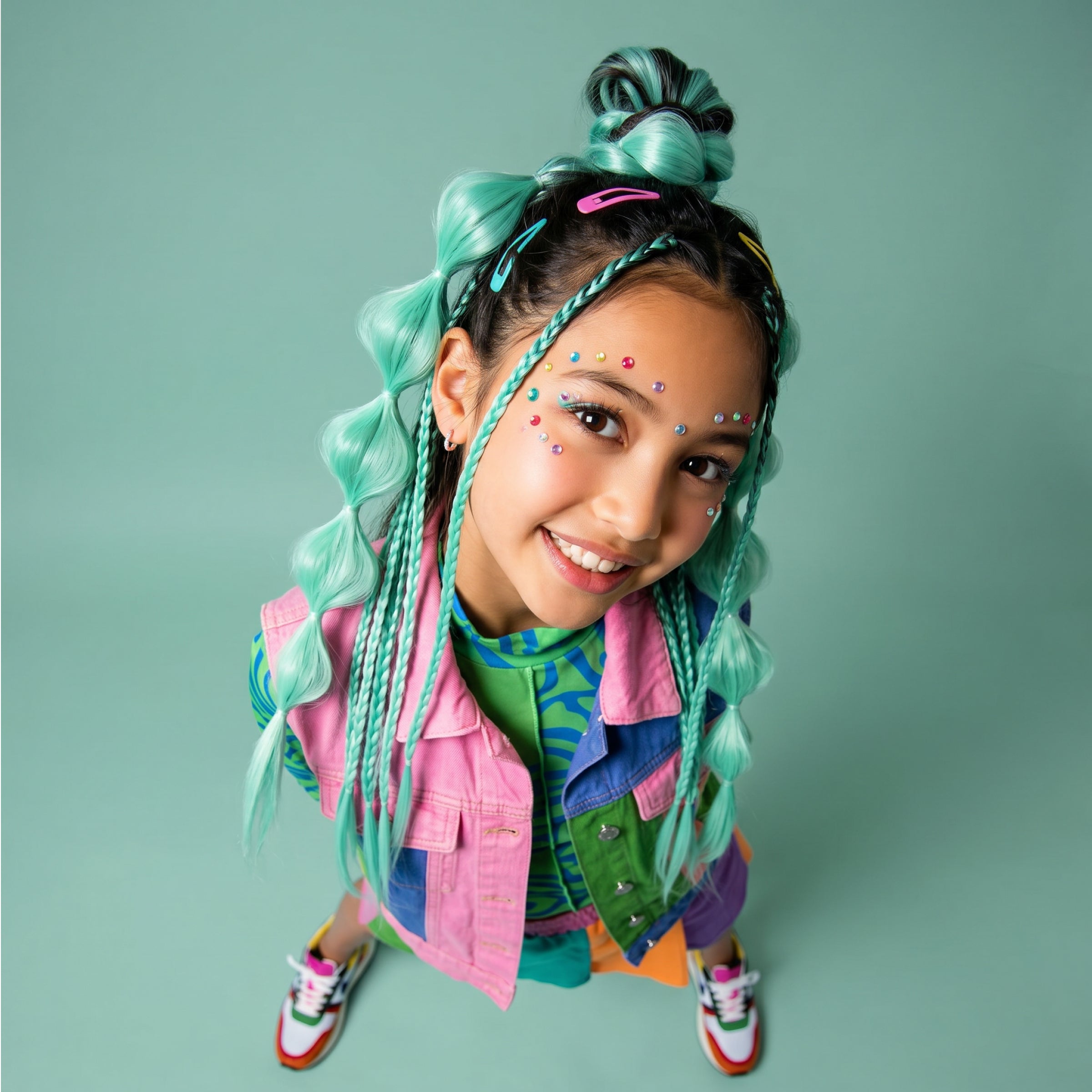 Alternative view of 20" Wrap Ponytail Hair Extension – Teal Gem