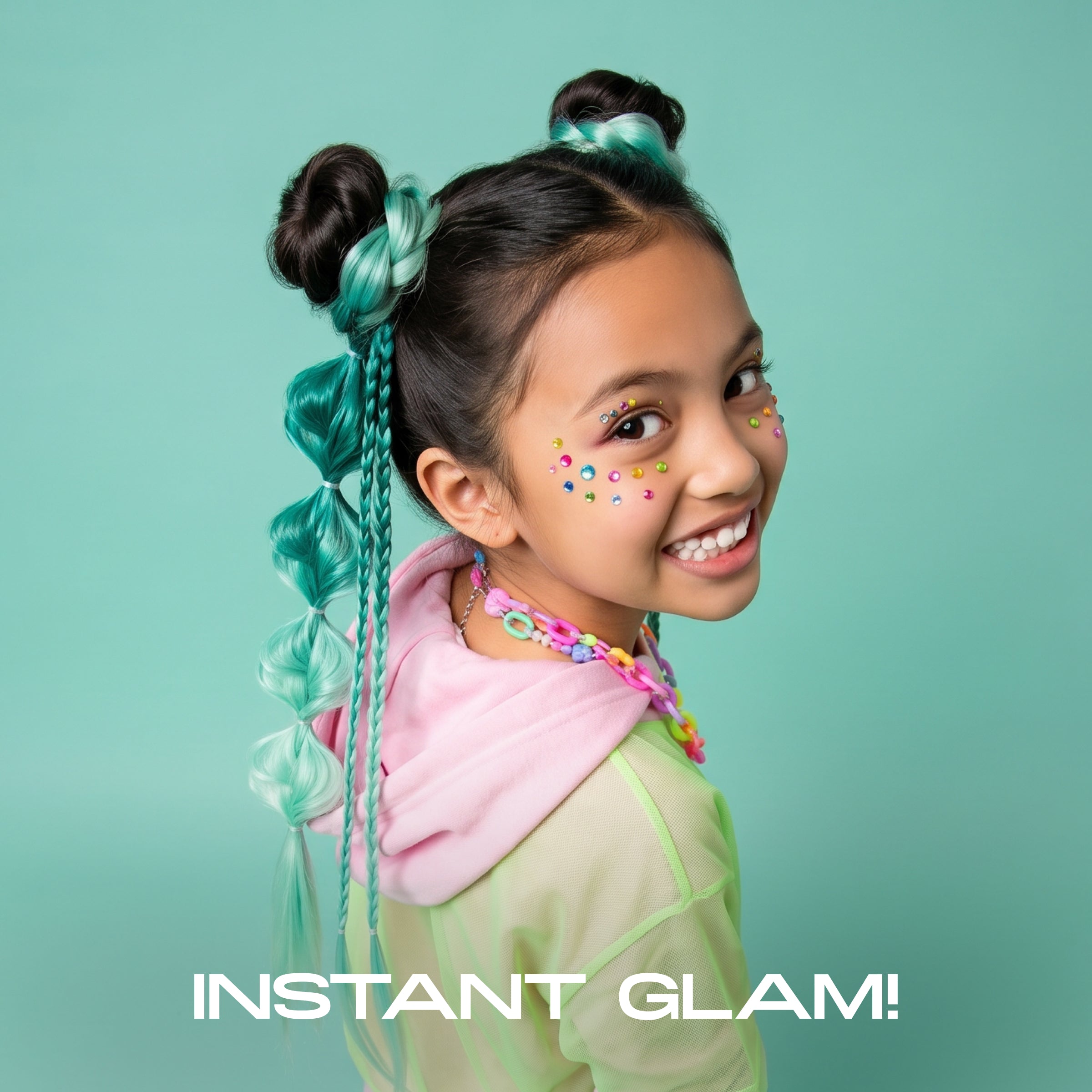 20" Wrap Ponytail Hair Extension – Teal Gem - Image 3