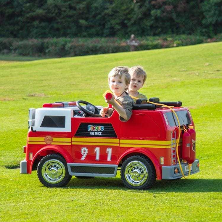 24V Freddo Fire Truck 2-Seater Ride on - Red - Image 5