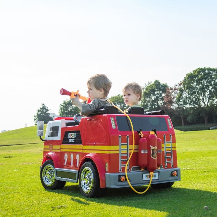 24V Freddo Fire Truck 2-Seater Ride on - Red - Image 4