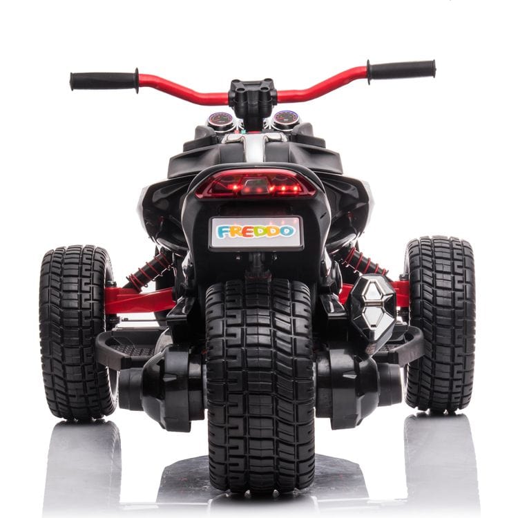 24V Freddo Spider 3-Wheel Motorcycle 2-Seater Ride On - Black - Image 3