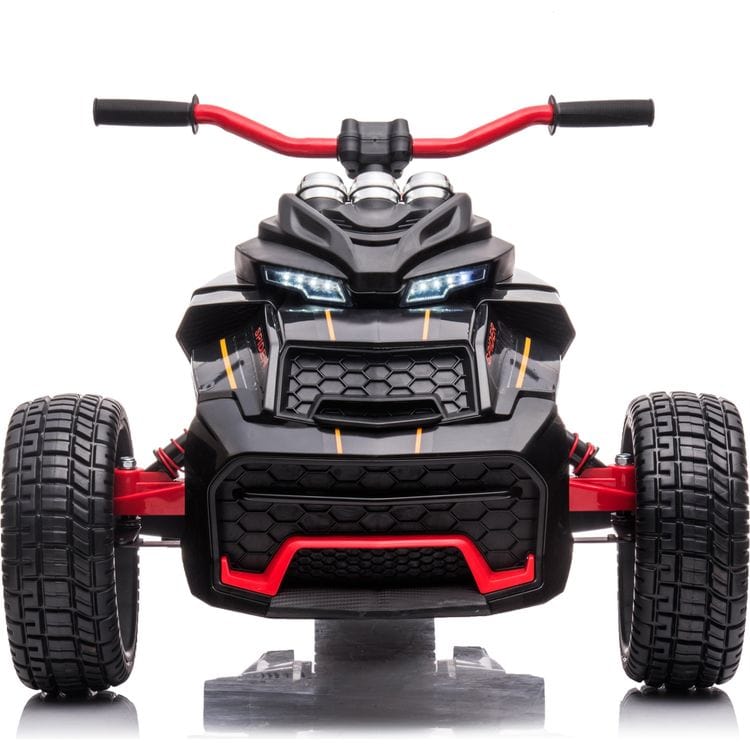 24V Freddo Spider 3-Wheel Motorcycle 2-Seater Ride On - Black - Image 4