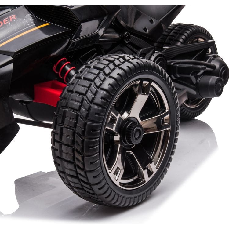 24V Freddo Spider 3-Wheel Motorcycle 2-Seater Ride On - Black - Image 6