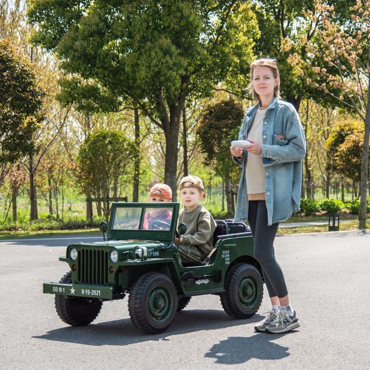 24V Military Jeep 3-Seater Electric Ride On - Image 3