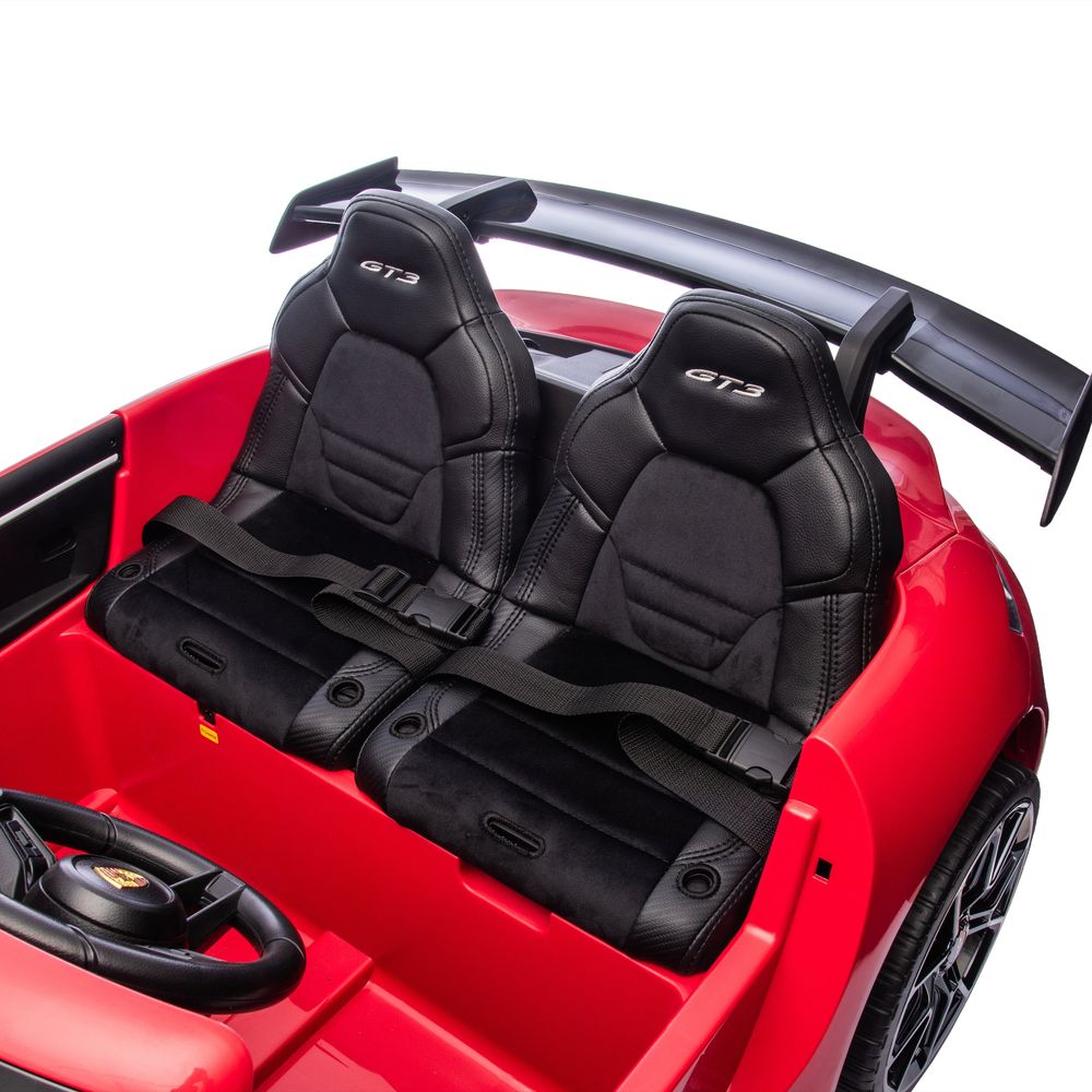 24V Porsche 911 GT3 2-Seater Kids Ride-On Car with Remote Control - Red - Image 5