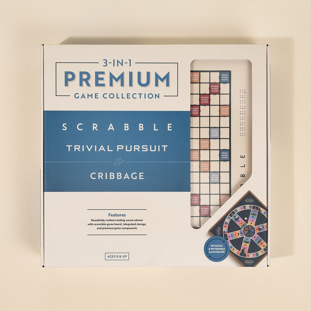3-in-1 Premium Game Collection Scrabble Trivial Pursuit and Cribbage - Image 8