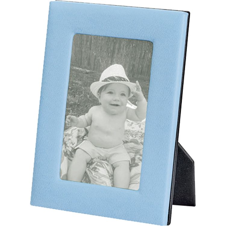 Alternative view of 4" x 6" Leather Studio Frame - Light Blue