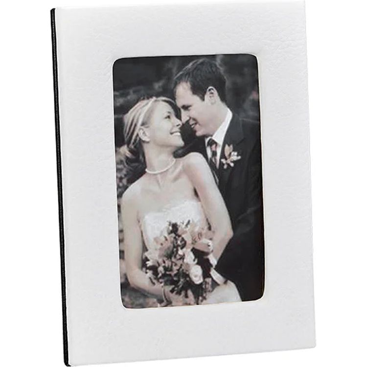 4" x 6" Leather Studio Frame - White - Image 3
