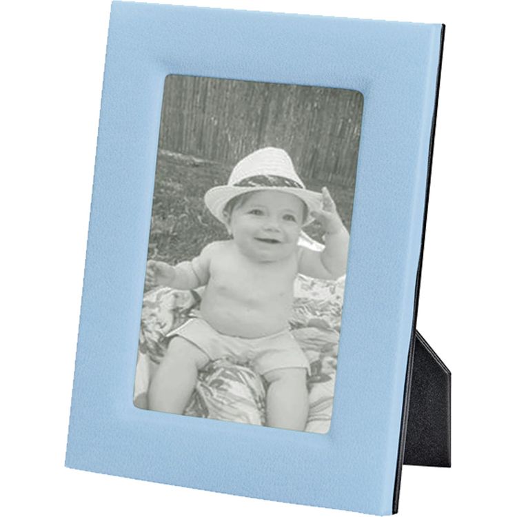 Alternative view of 5" x 7" Leather Studio Frame - Light Blue