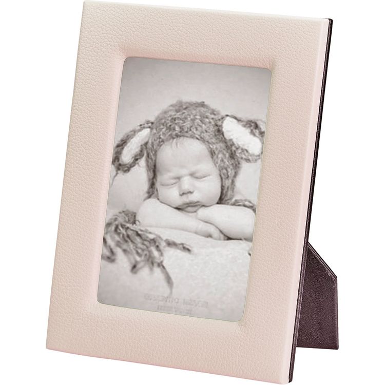 Alternative view of 5" x 7" Leather Studio Frame - Light Pink