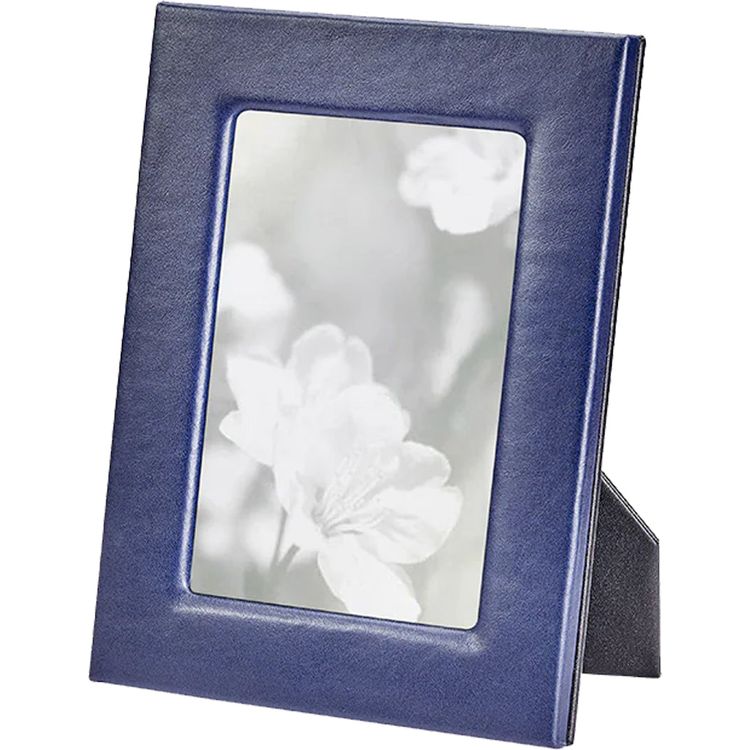 Alternative view of 5" x 7" Leather Studio Frame - Navy Blue