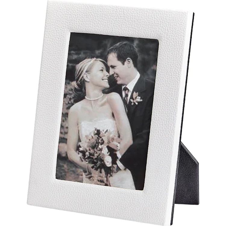 Alternative view of 5" x 7" Leather Studio Frame - White