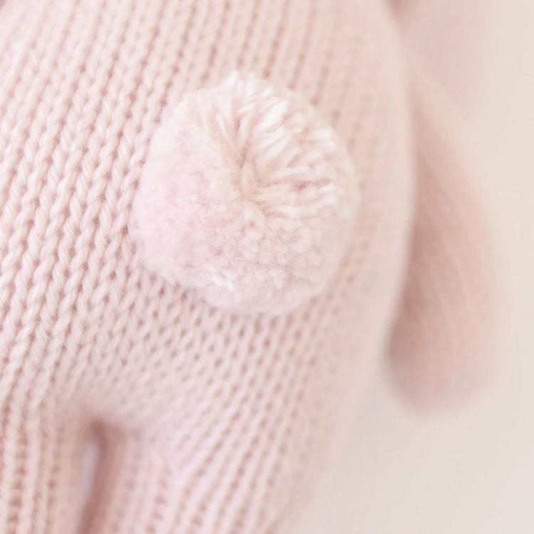 7" Baby Bunny (Lilac) Hand-Knit Doll - Image 3