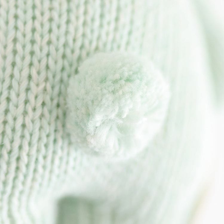 7" Baby Bunny (Mint) Hand-Knit Doll - Image 3