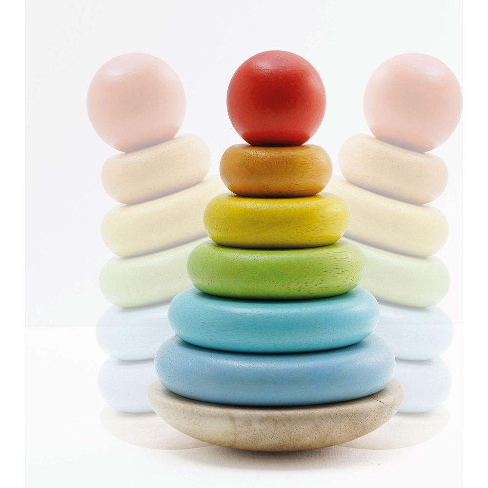 Alternative view of 7 Piece Rainbow Stacking Tower