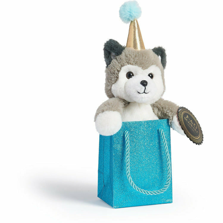 8" Plush Party Husky in a Bag