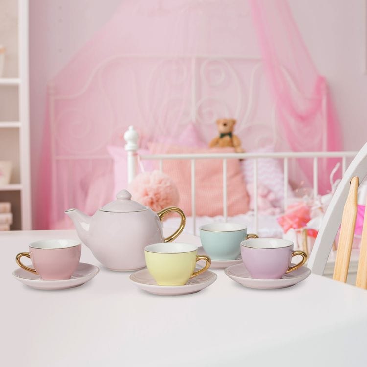 Alternative view of 9-Piece Hand-Glazed Ceramic Tea Party Set