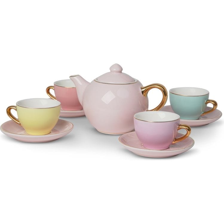 9-Piece Hand-Glazed Ceramic Tea Party Set - Image 3