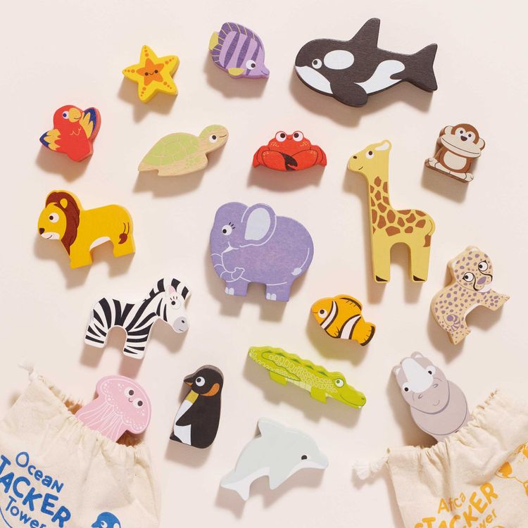 Africa Stacking Animals & Bag - 10 Piece - Image 3