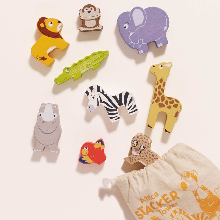 Alternative view of Africa Stacking Animals & Bag - 10 Piece