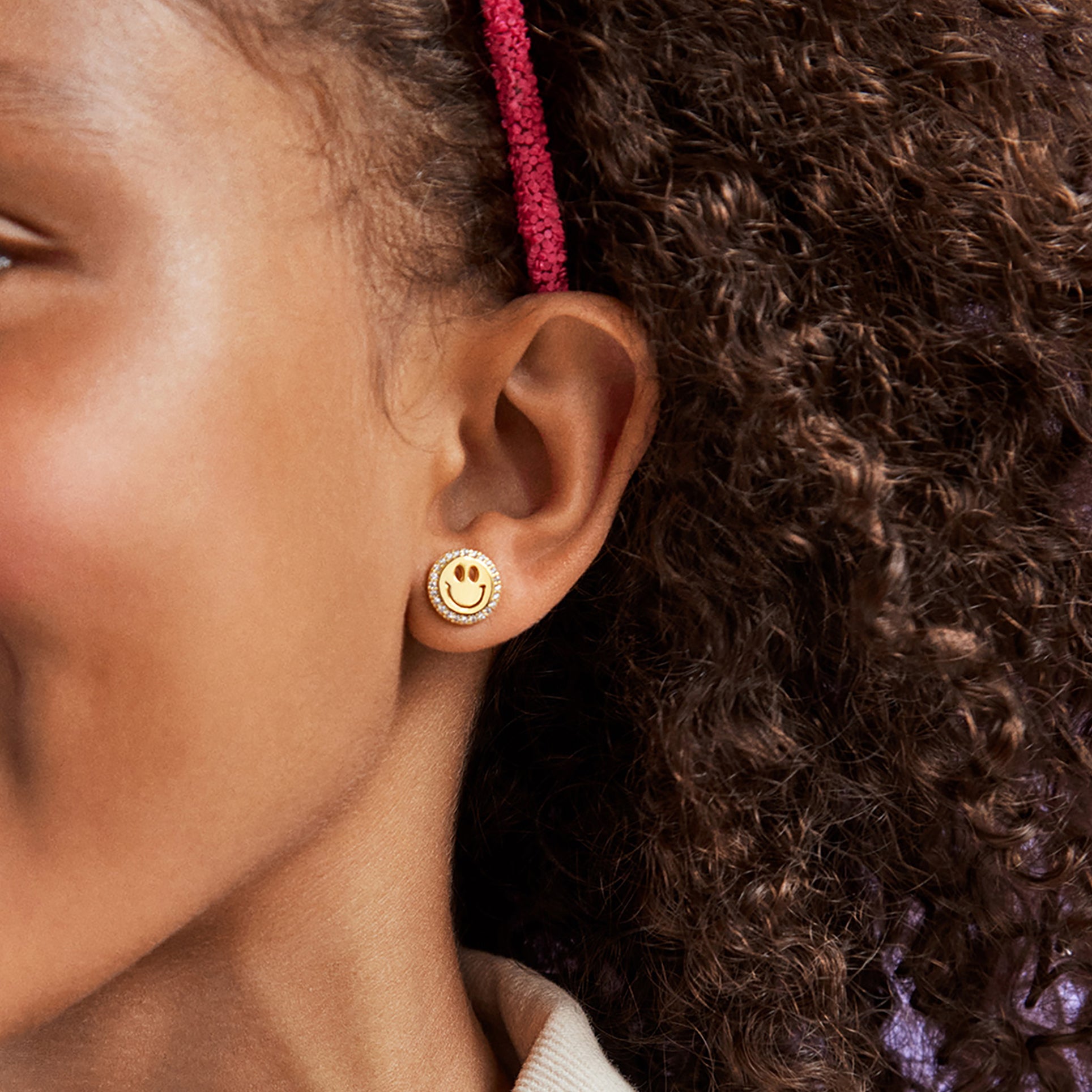 Alternative view of All Smiles 18K Gold Kids' Earrings