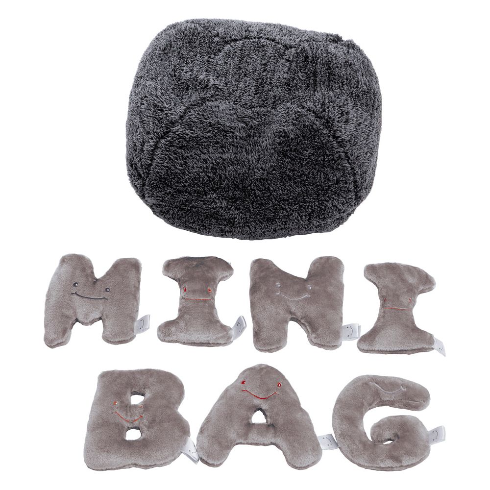 Alternative view of Alphabet Plush Mini Set - Rhino Grey Letters with Dark Grey Bag