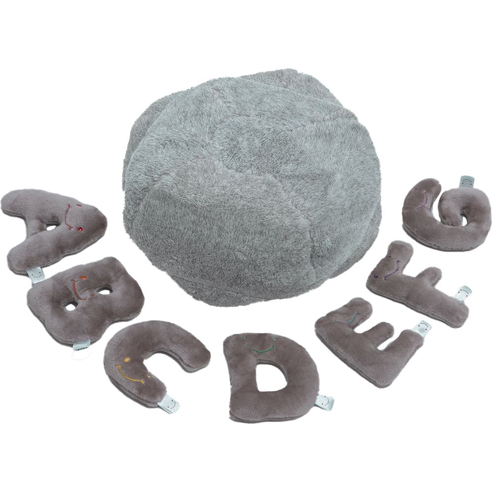 Alphabet Plush Mini Set - Rhino Grey Letters with Light Grey Bag