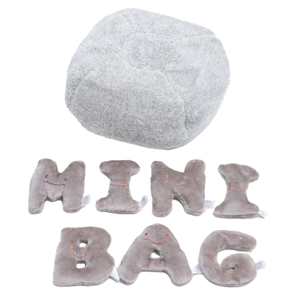 Alternative view of Alphabet Plush Mini Set - Rhino Grey Letters with Light Grey Bag