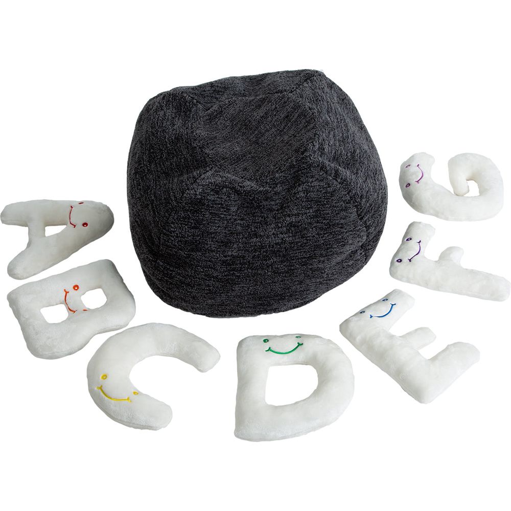 Alternative view of Alphabet Plush Set - Cream Letters with Dark Grey Bag