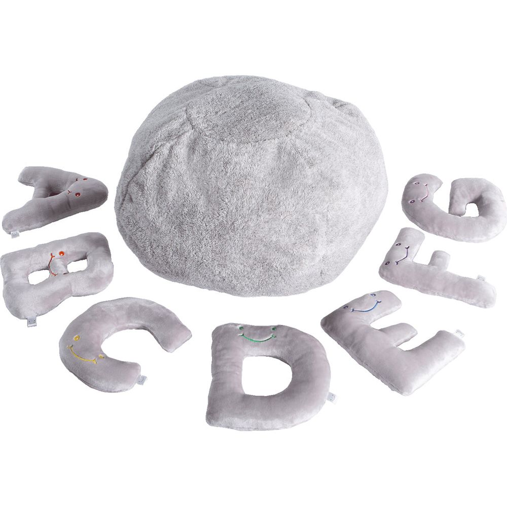 Alternative view of Alphabet Plush Set - Dove Grey Letters with Light Grey Bag
