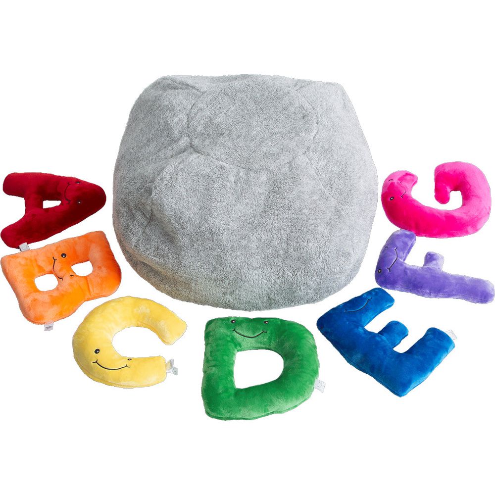 Alternative view of Alphabet Plush Set - Rainbow Letters with Light Grey Bag