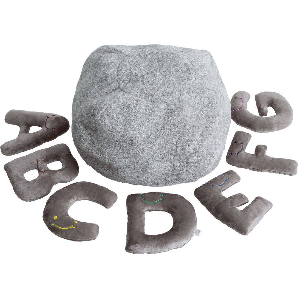 Alternative view of Alphabet Plush Set - Rhino Grey Letters with Light Grey Bag