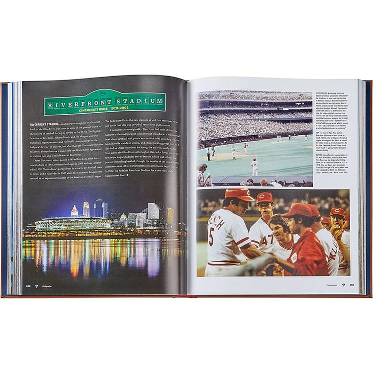 "Ballparks Past and Present" Book in Tan Bonded Leather - Image 6